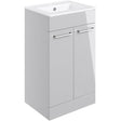 Tabo Modena Grey Gloss Floor Standing 2 Door Basin Unit & Basin 510mm
