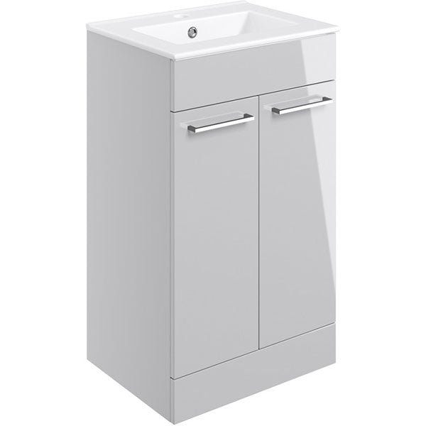 Tabo Modena Grey Gloss Floor Standing 2 Door Basin Unit & Basin 510mm