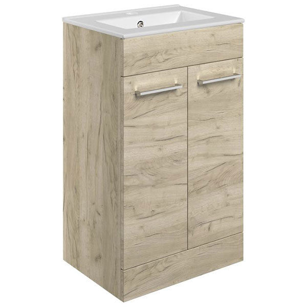 Tabo Modena Oak Floor Standing 2 Door Basin Unit & Basin 510mm – Tiles ...