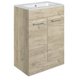 Tabo Modena Oak Floor Standing 2 Door Basin Unit & Basin 610mm