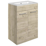 Tabo Modena Oak Floor Standing 2 Door Basin Unit & Basin 610mm