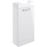 Tabo Modena White Gloss Floor Standing 1 Door Basin Unit & Basin 410mm