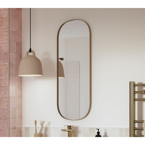 Tabo Moon Brushed Bronze Obround Mirror 800 x 400mm