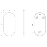 Tabo Moon Brushed Bronze Obround Mirror 800 x 400mm