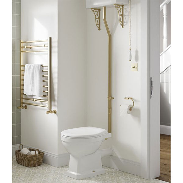 Tabo Primrose Brushed Brass High Level WC (and standard seat)