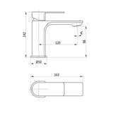 Tabo Roz Matt Black Basin Mixer Tap & Waste