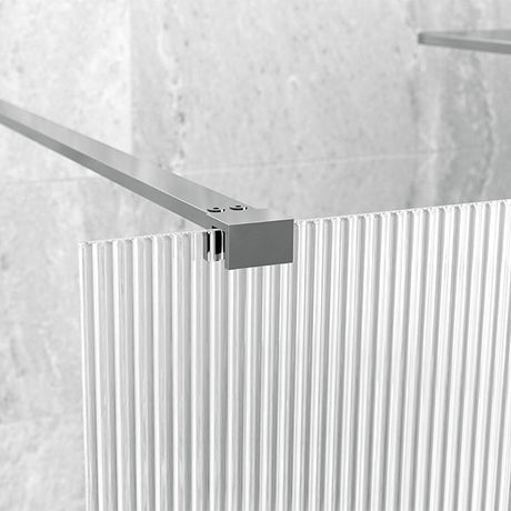 Tabo Splash Fresco Optional Fluted Glass Wetroom Side Panel Chrome