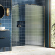 Splash Fresco Fluted Glass Wetroom Panel (& side panel) Brushed Brass