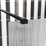 Tabo Splash Fresco Fluted Glass Wetroom Panel Black 800mm