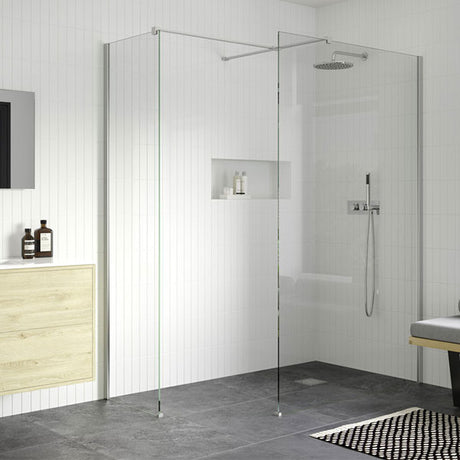 Splash Fresco Optional Wetroom Side Panel Chrome (with wetroom panel)