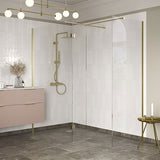 Tabo Splash Fresco Wetroom with Side Panel and Splash Panel Brushed Brass 300mm