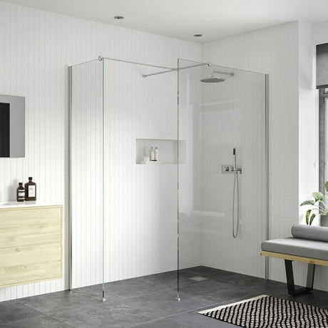 Tabo Splash Fresco Wetroom Panel (& side panel) Chrome