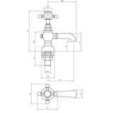 Tabo Stratford Brushed Brass Basin Pillar Taps