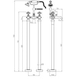 Tabo Stratford Brushed Brass Floor Standing Bath Shower Mixer Tap