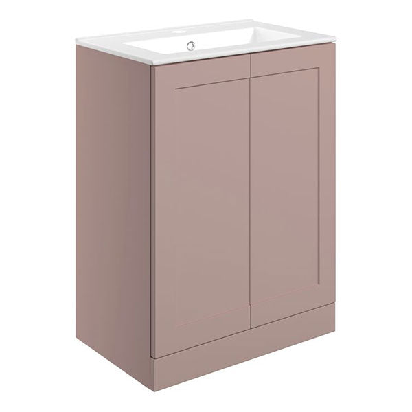 Tabo Treviso Matt Peony Floor Standing 2 Door Basin Unit & Basin 615mm ...