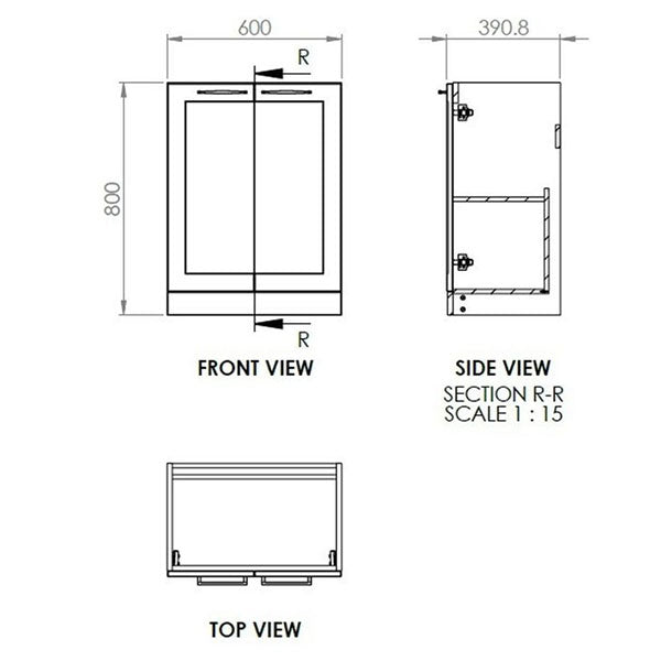 Tabo Treviso Matt Peony Floor Standing 2 Door Basin Unit & Basin 615mm