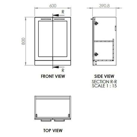 Tabo Treviso Matt White Floor Standing 2 Door Basin Unit & Basin 615mm