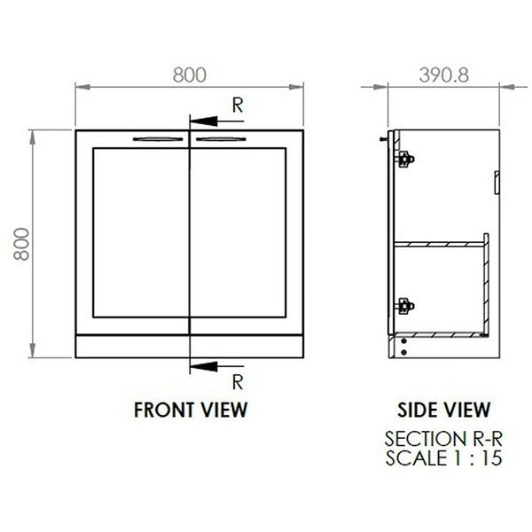 Tabo Treviso Matt White Floor Standing 2 Door Basin Unit & Basin 815mm