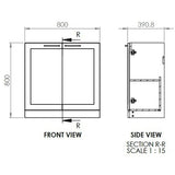 Tabo Treviso Matt White Floor Standing 2 Door Basin Unit & Basin 815mm