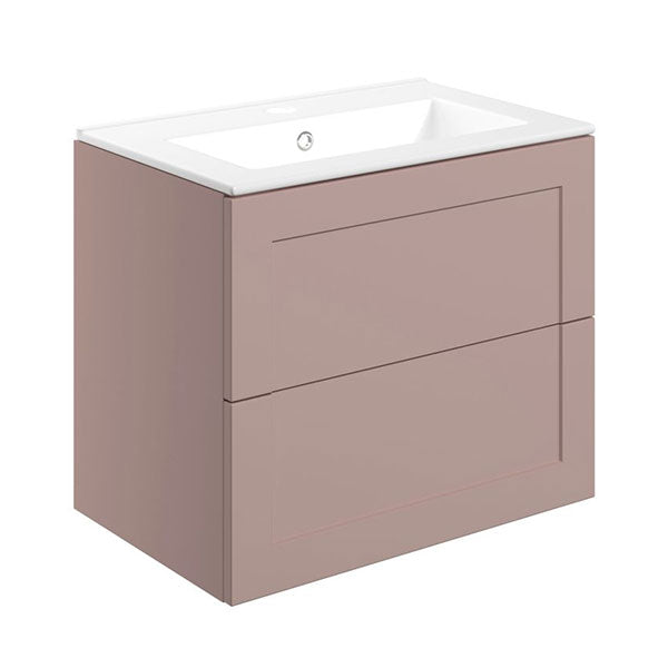 Tabo Treviso Matt Peony Wall Hung 2 Drawer Basin Unit & Basin 615mm