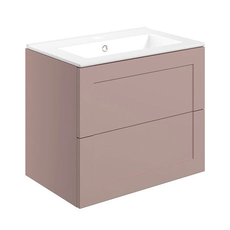 Tabo Treviso Matt Peony Wall Hung 2 Drawer Basin Unit & Basin 615mm