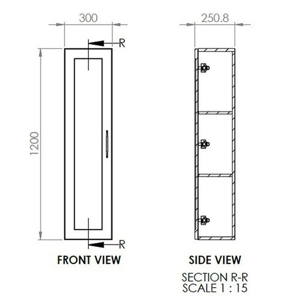 Tabo Treviso Matt Peony Wall Hung Tall Unit 350mm