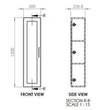 Tabo Treviso Matt Peony Wall Hung Tall Unit 350mm