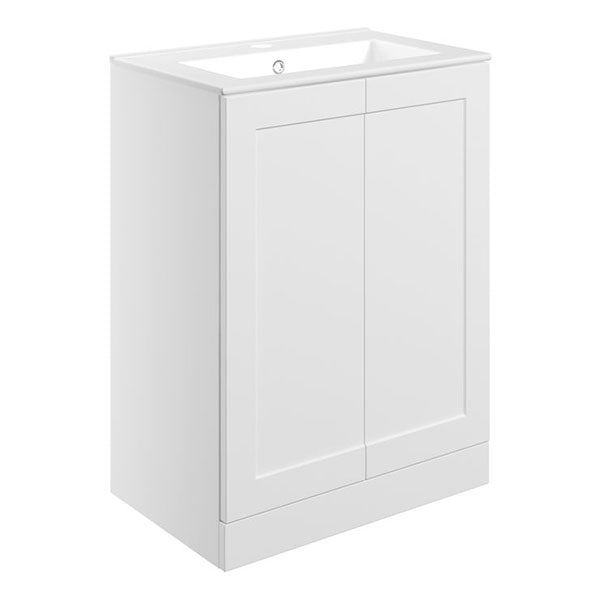 Tabo Treviso Matt White Floor Standing 2 Door Basin Unit & Basin 615mm
