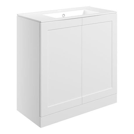 Tabo Treviso Matt White Floor Standing 2 Door Basin Unit & Basin 815mm