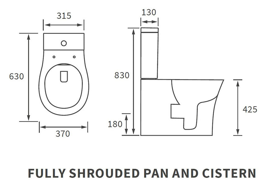 Savino Rimless C/C Fully Shrouded WC & Soft Close Seat