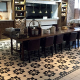 Tenby pattern in Black and White with bespoke printed border