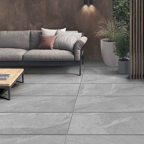 Unicom Starker Brazilian Slate_2thick Silk Grey Rett Outdoor Tiles 60 x 120cm