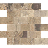 Unicom Starker Natural Slate Autumn Brick Mosaic 30 x 30cm