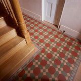 Warwick pattern in Red, Green and Buff with Telford border