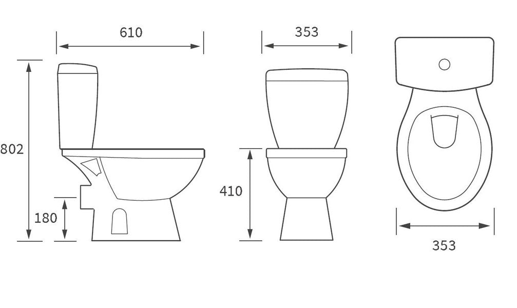 Tabo Lantana C/C Open Back WC & Soft Close Seat