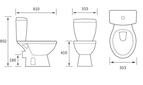 Tabo Lantana C/C Open Back WC & Soft Close Seat