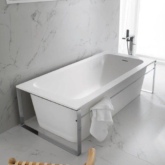 MODUL KRION White Bathtub with inox steel frame