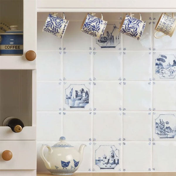 Winchester Classic Delft White Blanc With Corners Field Tile 12.7 x 12.7cm