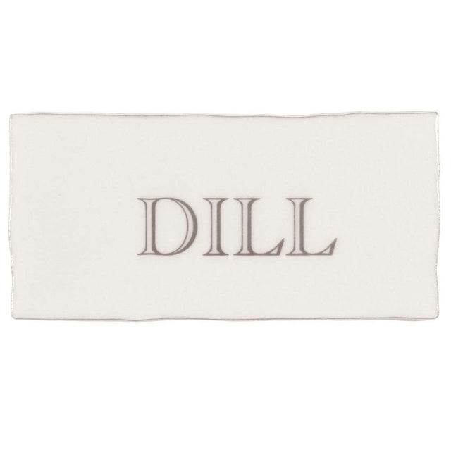 Winchester Residence Dill in Grey on Cotton Half Tile 13 x 6.3cm