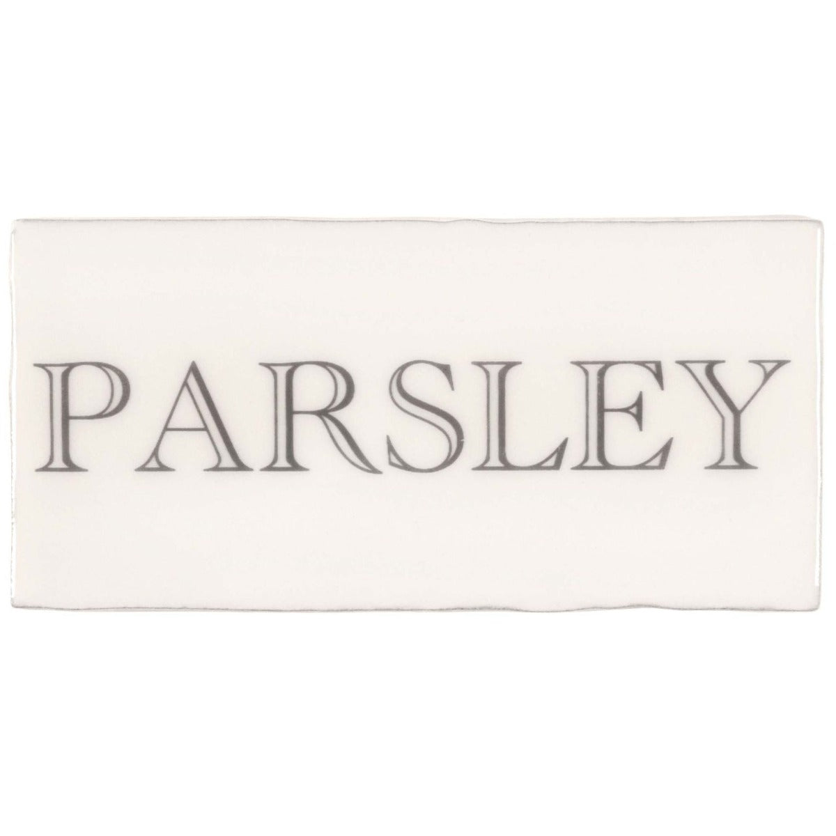 Winchester Residence Parsley in Grey on Cotton Half Tile 13 x 6.3cm