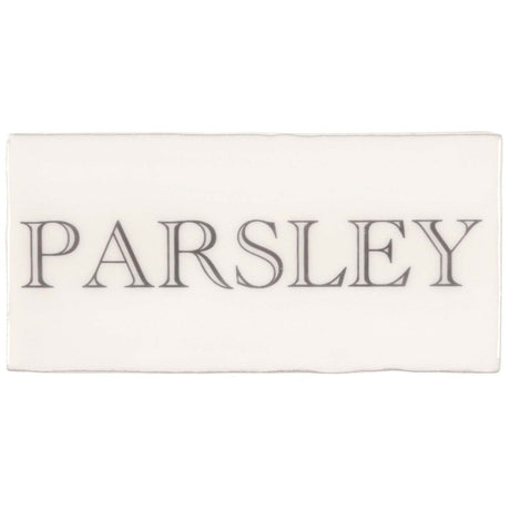Winchester Residence Parsley in Grey on Cotton Half Tile 13 x 6.3cm