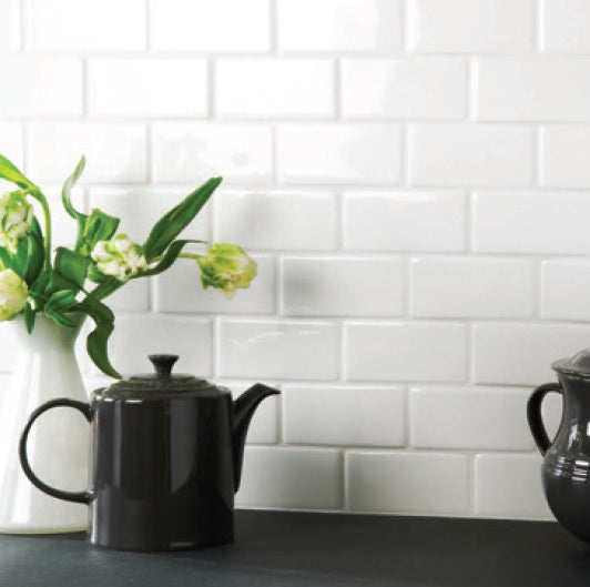 Winchester Classic Pure White Half Tile setting
