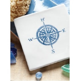 Winchester Residence Compass Blue on Papyrus 13 x 13cm