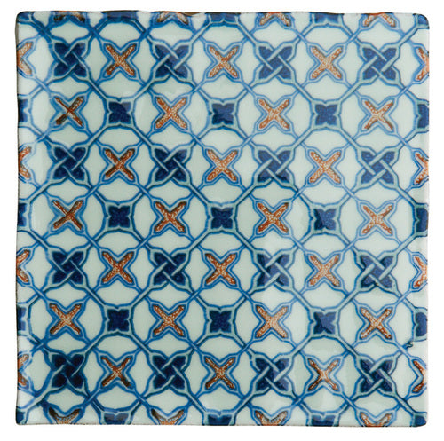 Winchester Residence Ormeaux Red on Mint 13 x 13cm