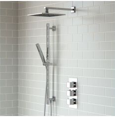 Tabo Strada 3 - Two Outlet Triple Shower Valve with Riser & Overhead Kit