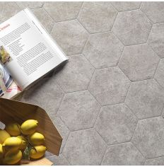 Hexatile Concrete Grey Tile 17.5 x 20cm
