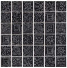 Kinetic Black Glass Mosaic 29.7 x 29.7cm
