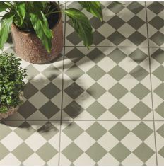 Odyssey Harlequin Small Green on Chalk Tiles