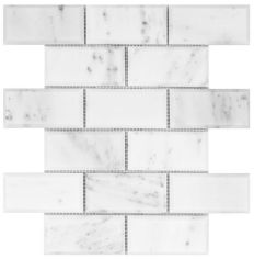 Original Style Viano White Bevel Brickbond Polished Marble