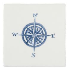 Winchester Residence Compass Blue on Papyrus 13 x 13cm